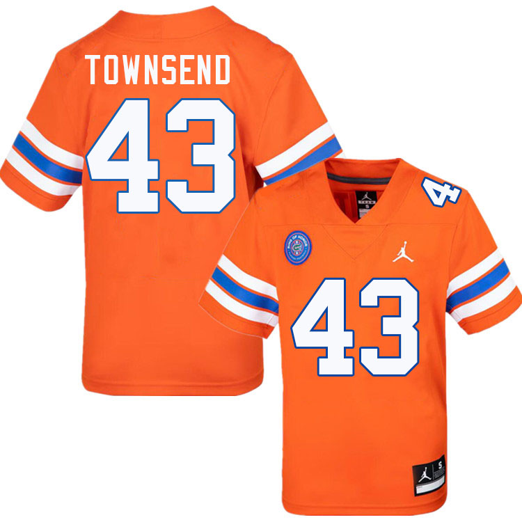 Tommy Townsend Florida Jersey,Florida Gators #43 Tommy Townsend Jersey Youth Uniforms-Retro Orange